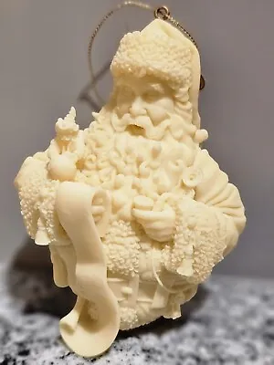 Vtg Mark Klaus Diorama Santa Checking List #'d Resin Christmas Ornament • $20