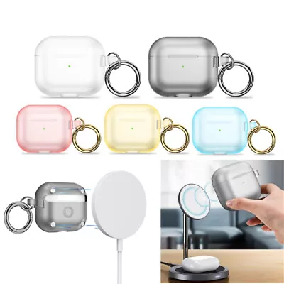 For AirPods Pro 2 3 Shockproof Clear Wireless Charging Skin Case W/Keychain Clip • $11.95