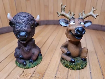 Mini Bobblehead Moose & Bison 3” Swibco Figurine Lot Of 2 Humorous  • $19.87