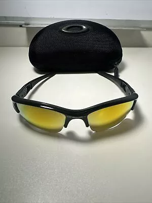 Oakley Flak Jacket XLJ Sunglasses 03-899 Polished Black/Fire Iridium W/case • $59.99