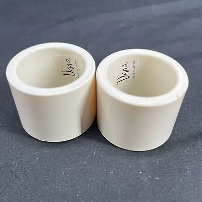 2 VTG Vera Neumann Napkin Rings Retro Acrylic Melamine Japan MCM Cream White • $12.99