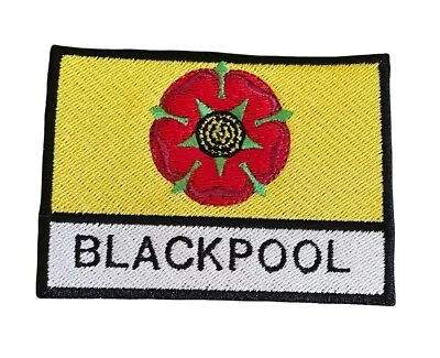 Blackpool With Lancashire Red Rose Sew/Iron On Embroidered Patch • £5.99