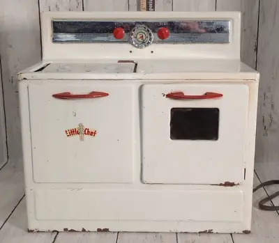 Vintage Little Chef Play Stove / Oven - Kids / ChIlds Toy Metal Oven • $28.99