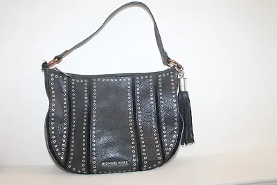 Michael Kors  Shoulder Handbag Bag Purse  Pebbled Black Leather Large Studded • $15.50