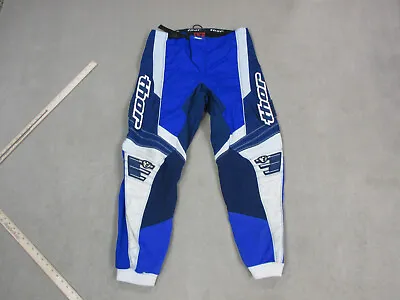 Thor Pants Mens 36 Blue White Motorcycle Riding Dirt Biker Phase Motocross * • $35.89