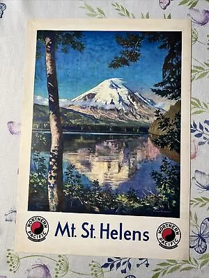 France Mt St. Helens Northern Pacific RR Poster Reproduction From 1950’s Poster • $15.99