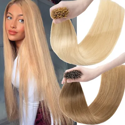 Russian 1g Pre Bonded Stick Tip I Tip 100% Remy Human Hair Extensions 16 18  20  • $36.81