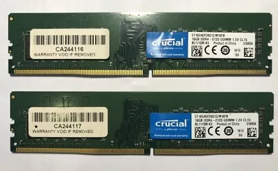 Desktop PC Memory - 32GB (2x16GB) Crucial DDR4 2133MHz • $45