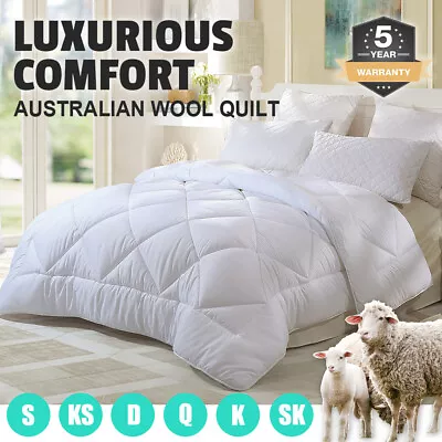 350/500/700GSM All Size Australian Wool Quilt Doona Duvet Down Summer Winter  • $61.90