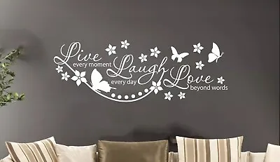 Live Laugh Love Quotes Wall Art Sticker Vinyl Decal Living Room Hallway Decors • £7.28