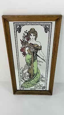 Vintage Mucha Spring Art Nouveau Seasons Mirror 9  X 16  Beautiful • $100