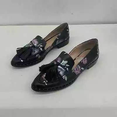 Vince Camuto Black Leather Loafer Flats Women's Size 9 Preowned • $35