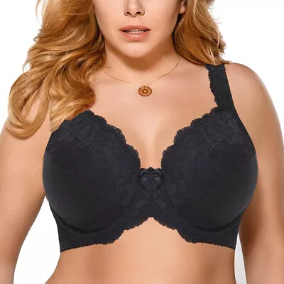 AU SIZE 10-30 C D E F G GG H Women's Full Coverage Underwire Lace Minimizer Bra • $23.96