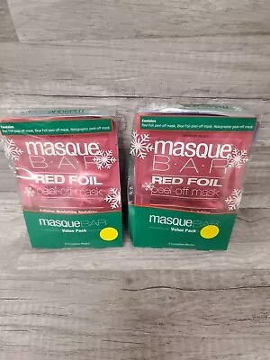 2 Pk Masque Bar Set Of 3 Peel Off Masks - Blue Red And Holographic Masks • $9.99