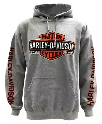 Harley-Davidson Men's Bar & Shield Logo Pullover Hooded Sweatshirt Gray • $58.95