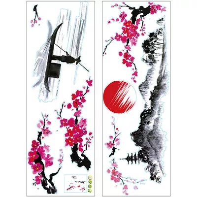 2 Sets Vinyl Decal Japanese Decals Peel Stick Cherry Tree Flower Wall • £8.09