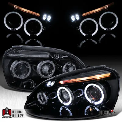 Black Smoke Fit 2006-2008 VW Golf Mk5 Rabbit LED Halo Projector Headlights Lamps • $157.99