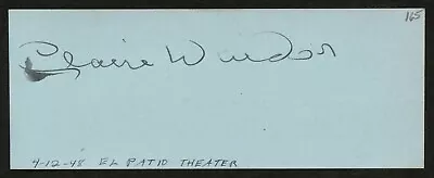 Claire Windsor D1972 Signed 2x5 Autograph On 4-12-48 At El Patio Music Box LA • $40