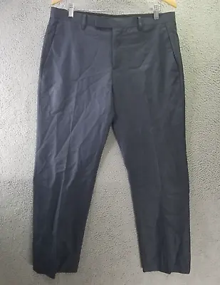 Marc Anthony Dress Pants Adult Size 34x31 Navy Wool Flat Front Slacks Mens • $9.44