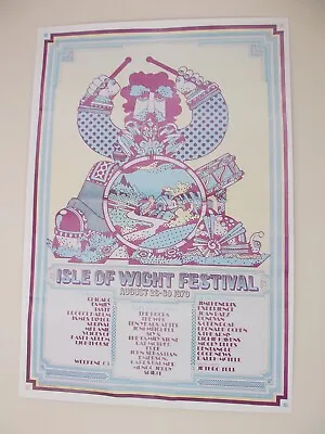 £35 • Buy HUGE 1970 Isle Of Wight Festival Dave Roe Designed Poster 760mm X 510mm Repro
