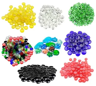 Glass Pebbles Beads Button Vase Wedding Mosaic Decorative Garden  70-170PCS UK • £5.99