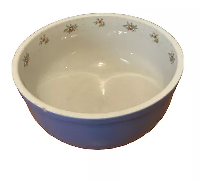 Rare VTG Hall Superior Quality Kitchenware Mary Dunbar Blue/Rose 9  Mixing Bowl • $15