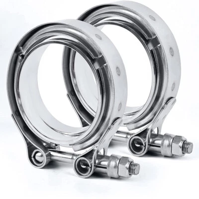 $28.88 • Buy 2PCS 3.5 Inch Stainless Steel V-Band Bolt Clamp Kit Male/Female For Turbo Vband