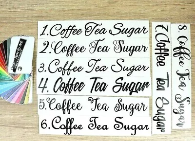 £2.88 • Buy Coffee Tea Sugar Stickers Personalised Kitchen Storage Jar Labels Vinyl Decals
