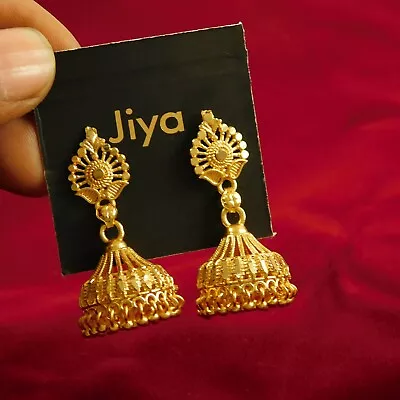 $17.86 • Buy Gold Plated Earrings For Girls Indian Wedding Jhumka Ethnic Fashion Jewelry