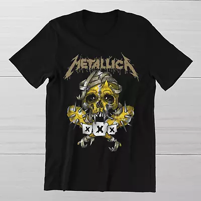 METALLICA Skull Design T-Shirt Heavy Metal Rock Band Legend Ring Spun Cotton Tee • $12.95