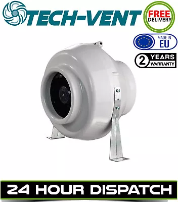 4  5  6  8  10  12  High Power Inline Duct Extractor Fan Kitchen Bath Hydroponic • £117.46