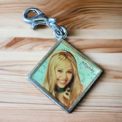 Disney Hannah Montana Charm Pendant Silver Tone W Lobster Claw Clip Clasp • $11