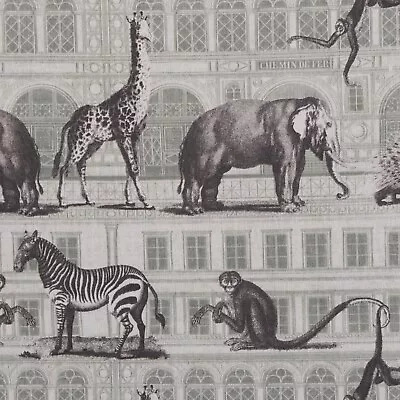 £1.99 • Buy Menagerie Khaki / Grey Fabric Animal Exotic 140cm Curtain Furnishings Per Metre