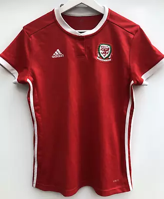 WALES 2018 Home Football Shirt Adidas Red Short Sleeve Womens Medium M  12-14 • £19.95