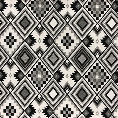 Luxury Weight Tapestry Cotton Rich Craft Fabric Aztec Black & White - 140cm Wide • £14.99