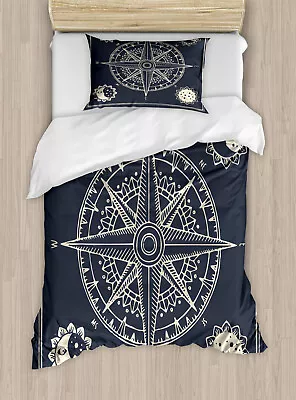 Nautical Duvet Cover Set Compass Art Sun And Moon • £32.99