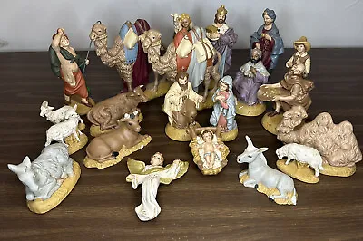 Vintage Porcelain Nativity Scene Set Hand Painted 21 Pieces • $100