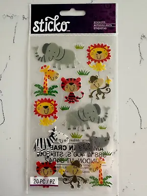 Sticko Autocollant Zoo Cuties Stickers Zebra Rhino Tiger Monkey Elephant Lion • $4.49