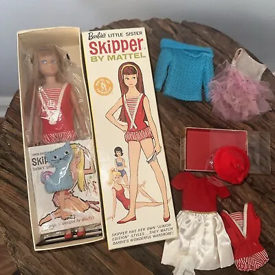 Vintage Barbie's Little Sister Skipper  Doll # 0950 1963  Original Box And More • $155