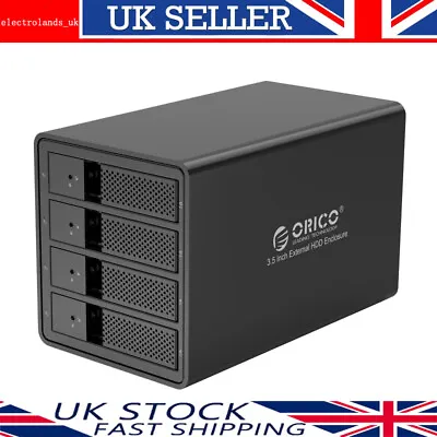 ORICO Tool-free 4-Bay 3.5  Aluminium USB 3.0 HDD Hard Drive Raid Enclosure Caddy • £139.95