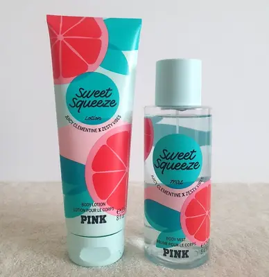 2 Pc Victoria's Secret PINK Sweet Squeeze Fragrance Mist & Cream Set New • $32.99