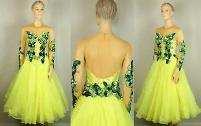 $105 • Buy Custom Bold Neon Rhythm Smooth Ballroom Competition Dance Gown Dress M