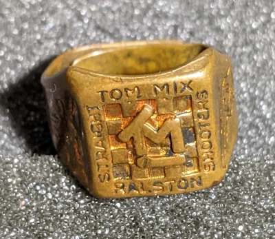 $42.95 • Buy Vintage 1936 Tom Mix Ralston Straight Shooters Premium Adjustable Toy Ring TM