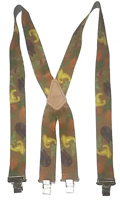 $17.99 • Buy GARDEN VEGGIES American Made Custom 2  Wide Suspenders Metal Clips GARDENER