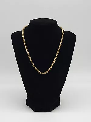  VINTAGE TRIFARI GOLD TONE CORRUGATED BEAD 17  NECKLACE Heavy • $6.75