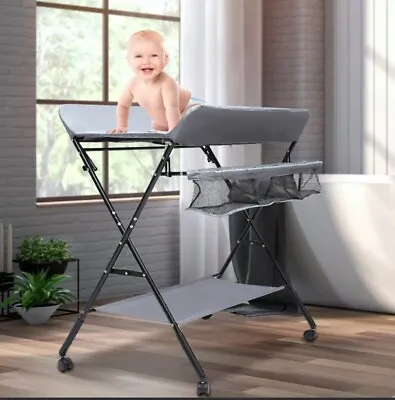 Foldable Baby Changing Unit Changer Bed Steel Pipe Oxford Cloth Care Table Bed • £49.99
