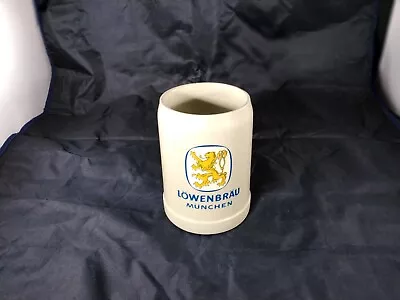 Vintage Lowenbrau Munchen Yellow Lion  German Stoneware .5L Beer Stein / Mug • $15