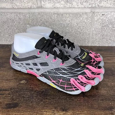 Vibram Fivefingers Barefoot Shoes Womens 40 US 8.5 Gray Pink Sneakers Trail • $44.95