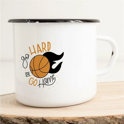 £15.75 • Buy HUURAA! Enamel Cup Mug Go Hard Or Go Home Basketball Sports Game Throw Dunk