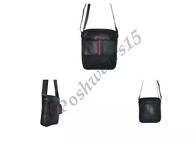 Men Messenger Shoulder Bag Real Genuine Leather Cross Body Travel Handbag UK • £6.99